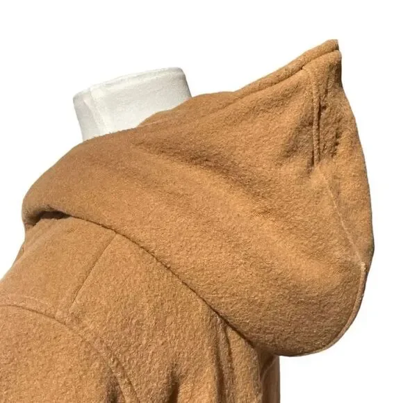 Cabela’s Women’s Toggle Duffel Wool-blend Hooded Coat, Large. Tan cargo pockets - Picture 10 of 16